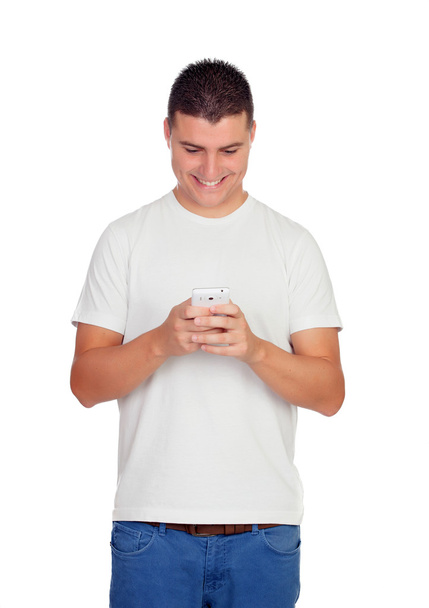 Hombre casual usando teléfono móvil
 - Foto, Imagen