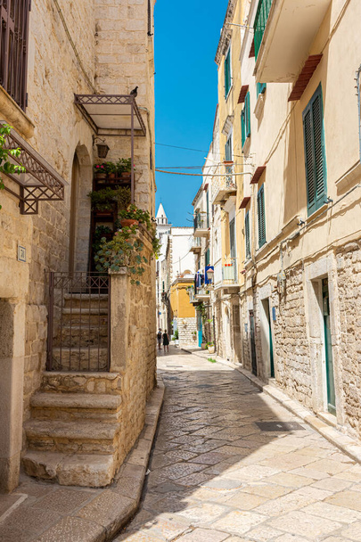 TRANI, ITALY, 10 AUGUST 2021: Medieval streets of the historic center - Photo, image