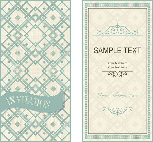 set of invitation cards on vintage geometric background - Vektor, obrázek