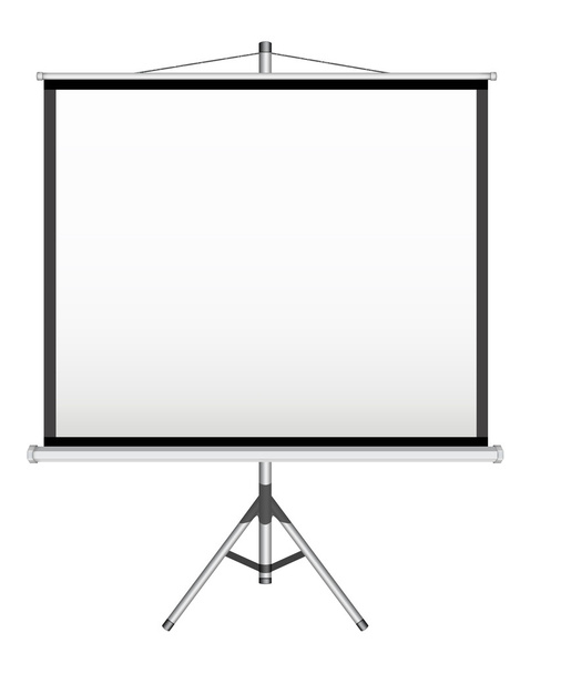 Écran de projection vierge sur fond blanc
 - Photo, image