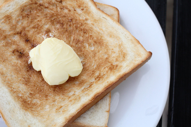 スライス トースト パンとバター - 写真・画像