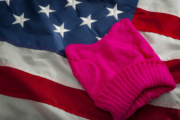 Pussyhat is a symbol of support and solidarity, advocating for legislation and policies regarding human rights and social issues, including women's rights,immigration reform, healthcare reform, etc - Foto, immagini