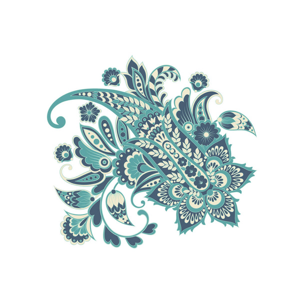 Paisley geïsoleerd patroon. Vintage illustratie in batik stijl - Vector, afbeelding