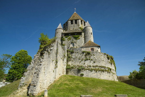 View on the Cesar tower in the medieval city of Provins which owned to the UNESCO world heritage - Foto, Imagen