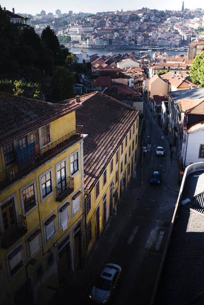 View of the street from the rooftops of Vila Nova de Gaia, Porto, Portugal.  - Valokuva, kuva
