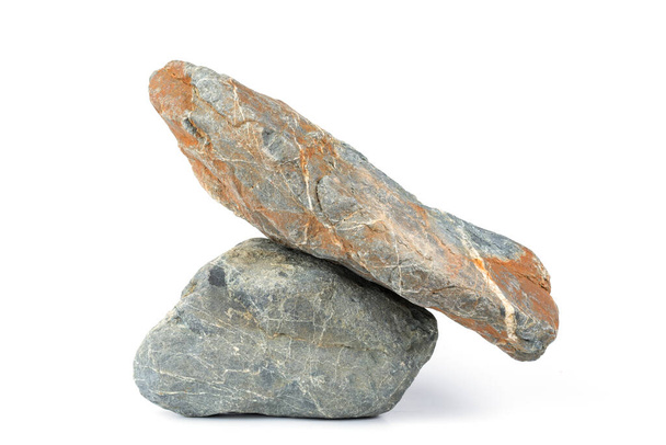 River rock or mountain rock isolated on a white background - Fotó, kép