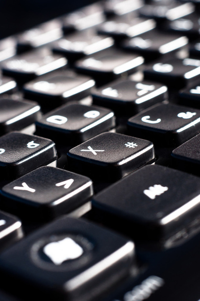 Black buttons of a keyboard from a computer - 写真・画像
