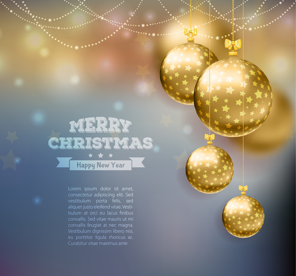 Christmas balls template background - Vector, Image