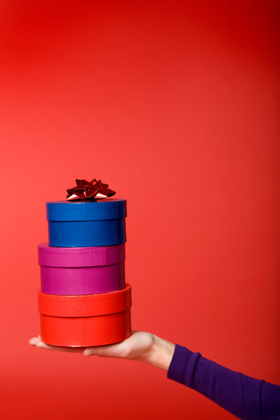 Gift Stack on Red - Photo, image