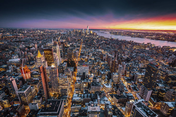 Top view of New York City, Top of the Rock  - Φωτογραφία, εικόνα