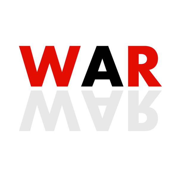 Banner with word War in mirror reflection. Vector background - Vector, Image