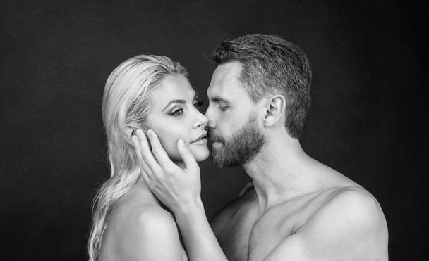 Eternal love. romantic relationship. kissing tender lovers. sexy couple in love. - Valokuva, kuva