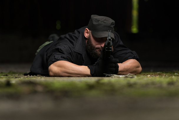 Sniper Is Aiming To Shoot - Fotoğraf, Görsel
