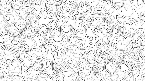 The stylized height of the topographic contour in lines and contours. The concept of a conditional geography scheme and the terrain path. - Vector, Image