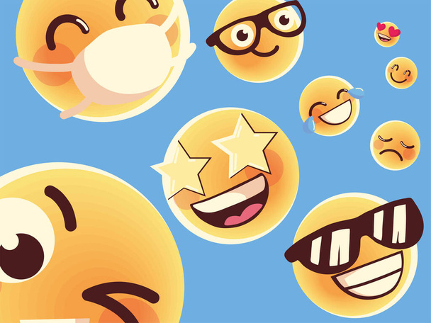 Emoji-Set - Vektor, Bild