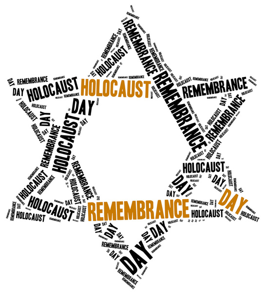 Holocaust remembrance day. Word cloud illustratie. - Foto, afbeelding