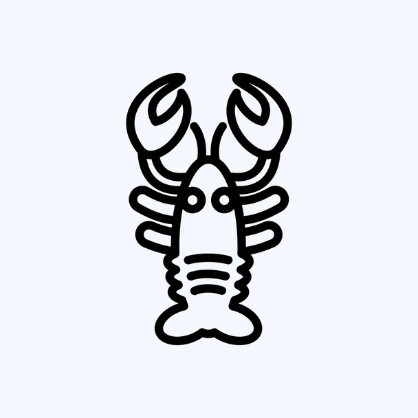 Icon Lobster. suitable for Meat. line style. simple design editable. design template vector. simple illustration - Vector, Imagen