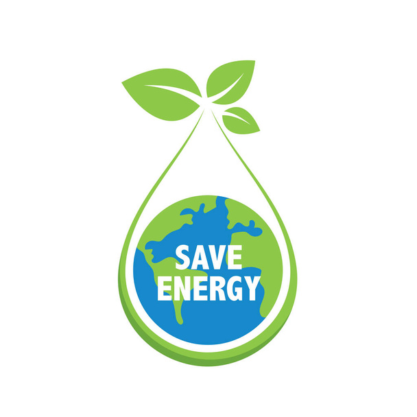 Energy saving eco technology nature concept. think green ecology and save energy creative idea concept. environmentally friendly planet. vector design. - Διάνυσμα, εικόνα