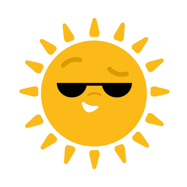 cartoon sun with sunglasses - Vettoriali, immagini
