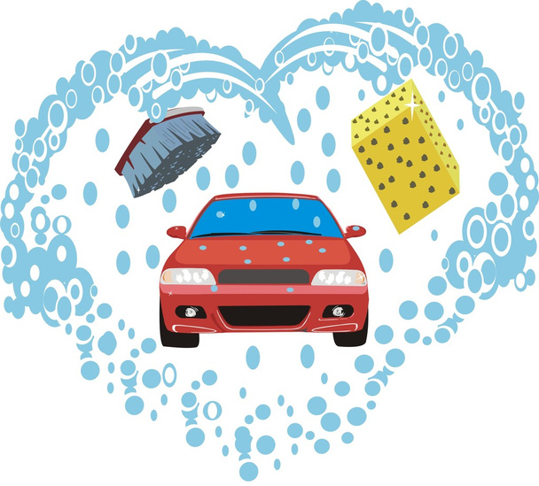 Auto wassen - Vector, afbeelding