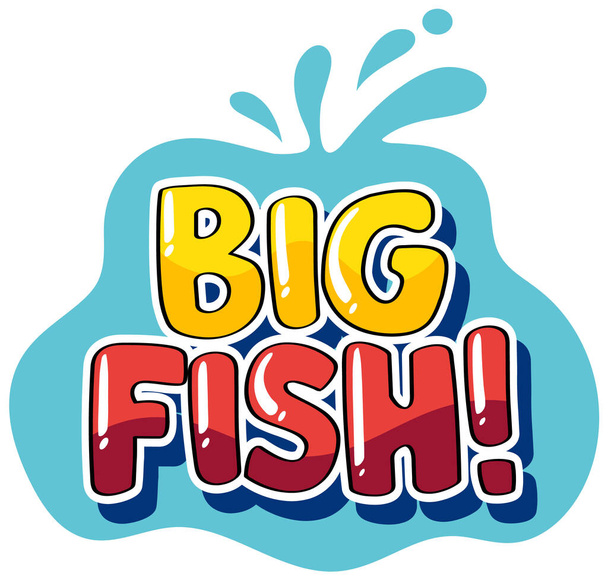 Σχεδιασμός λέξης για μεγάλη απεικόνιση ψαριών - Διάνυσμα, εικόνα