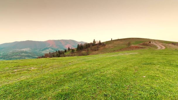 Carpathian mountains, Ukraine. Mountains during sunset. Beautiful natural landscape in the summer time - 写真・画像