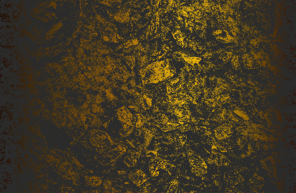落ち込んだコンクリートの質感と豪華な黒の黄金の金属グラデーションの背景。ベクターイラスト - ベクター画像
