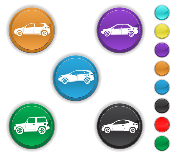 Ícones do carro, os ícones de cor são definidos em uma camada diferente
 - Vetor, Imagem