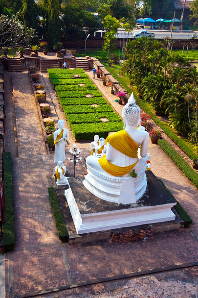 Статуї Будди в на храм з Wat Яй Chai сторон в Ayutthay - Фото, зображення