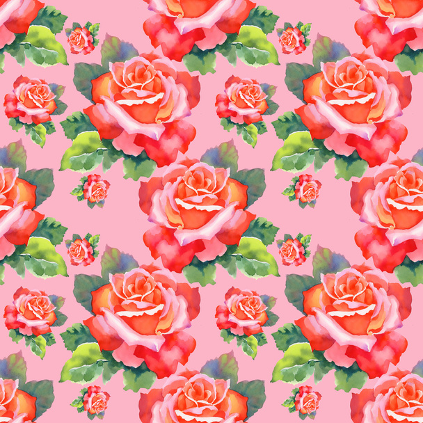 Red roses seamless pattern. - Foto, Bild
