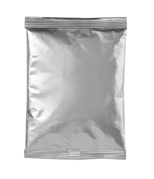 Empty foil for snacks for food Packaging for coffee, salt, sugar, pepper, spices, sachets, sweets, chips, cookies. Isolated Layout Template, - Valokuva, kuva