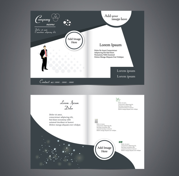 Bi-fold business brochure - Vector, Image