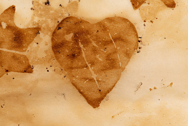 Abstract background white dirty used baking paper. Aged paper texture with hearts and stars - Photo, Image