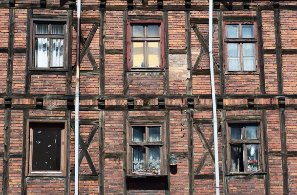 Half-timbered wall with window - Foto, Imagem