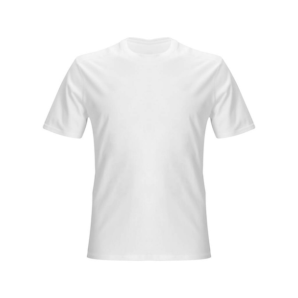 Realistic white t-shirt base cloth isolated on clean background - Vetor, Imagem