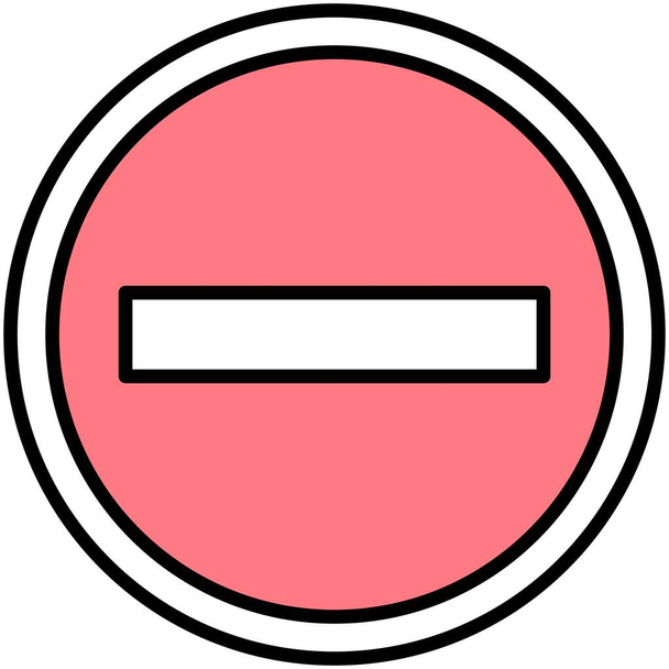 Brak ikony wejścia, brak symbolu lub znaku zakazu wektor ilustracji - Wektor, obraz