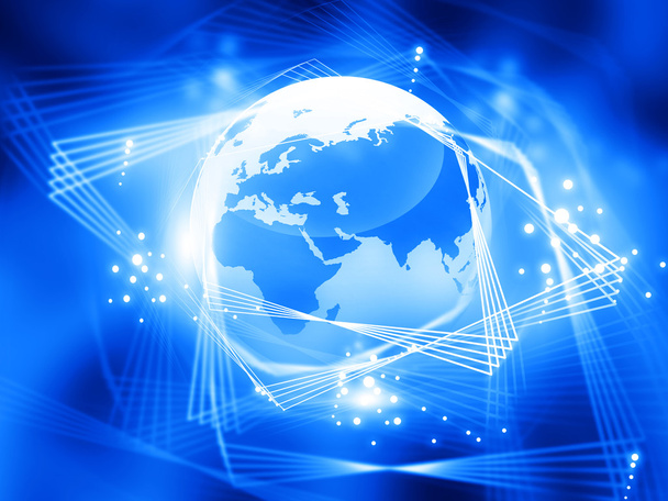 Fiber optik ile küresel ağ - Fotoğraf, Görsel