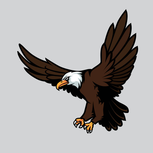 Bald Eagle Mascot on Isolated Background. Perfect for Sport and Esport Team Logo Badge. - Vektor, Bild