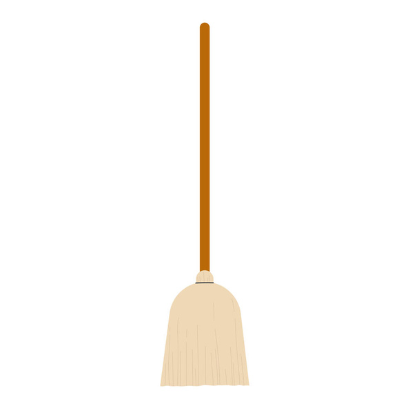 Housework sweeping broom - Vector, Image