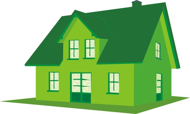 πράσινο σπίτι - Διάνυσμα, εικόνα