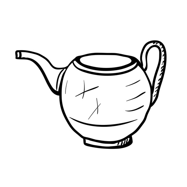 Teapot sketch, vector illustration - Vetor, Imagem