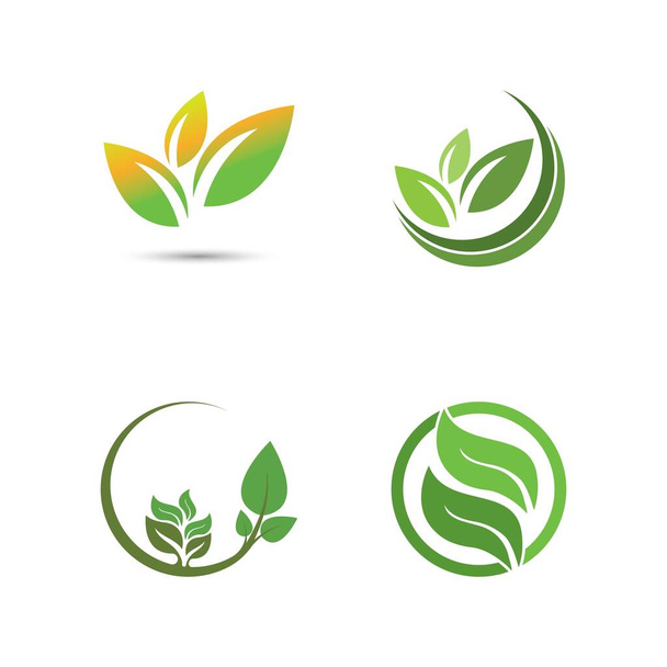 Logos of green Tree leaf ecology nature element vector - Vector, Image