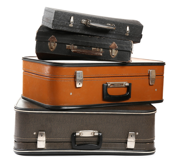 Vintage old travel suitcases - Fotoğraf, Görsel