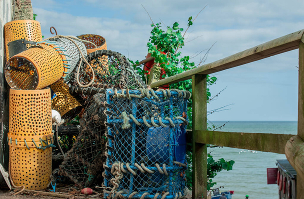 Pile of Lobster and Crab fishing pot - Foto, Imagen