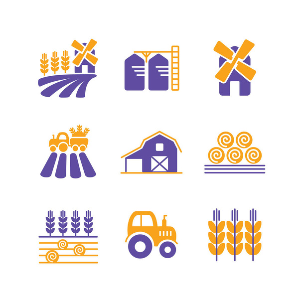 Farm Field glyph isolated vector icon. Agriculture sign. Graph symbol for your web site design, logo, app, UI. Vector illustration, EPS10 - Vector, Image