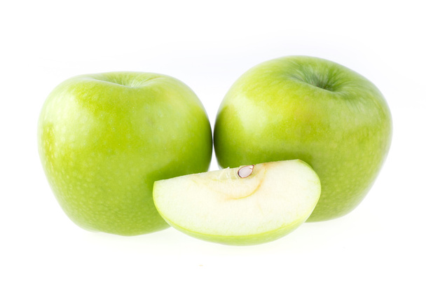 Яблочные фрукты на белом фоне - Фото, изображение