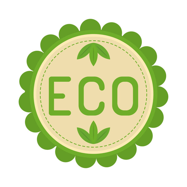 ecology round label - Vector, afbeelding