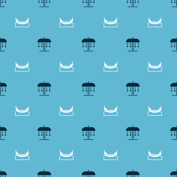 Set Attraction carousel and Boat swing on seamless pattern. Vector - Wektor, obraz