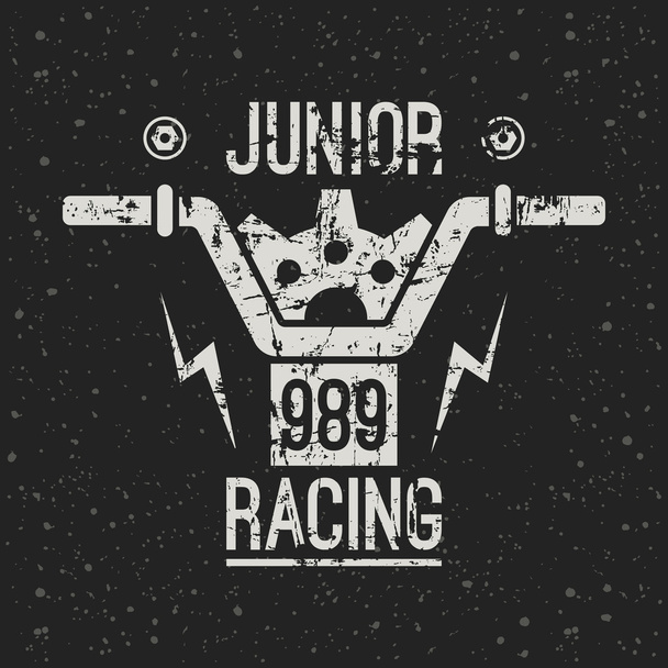 Emblema de carreras de motos junior
 - Vector, imagen