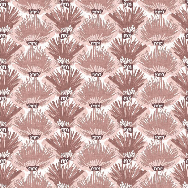 Gender neutral dark pink flower seamless raster background. Simple whimsical 2 tone pattern. Kids floral nursery wallpaper or scandi all over print. - Фото, изображение